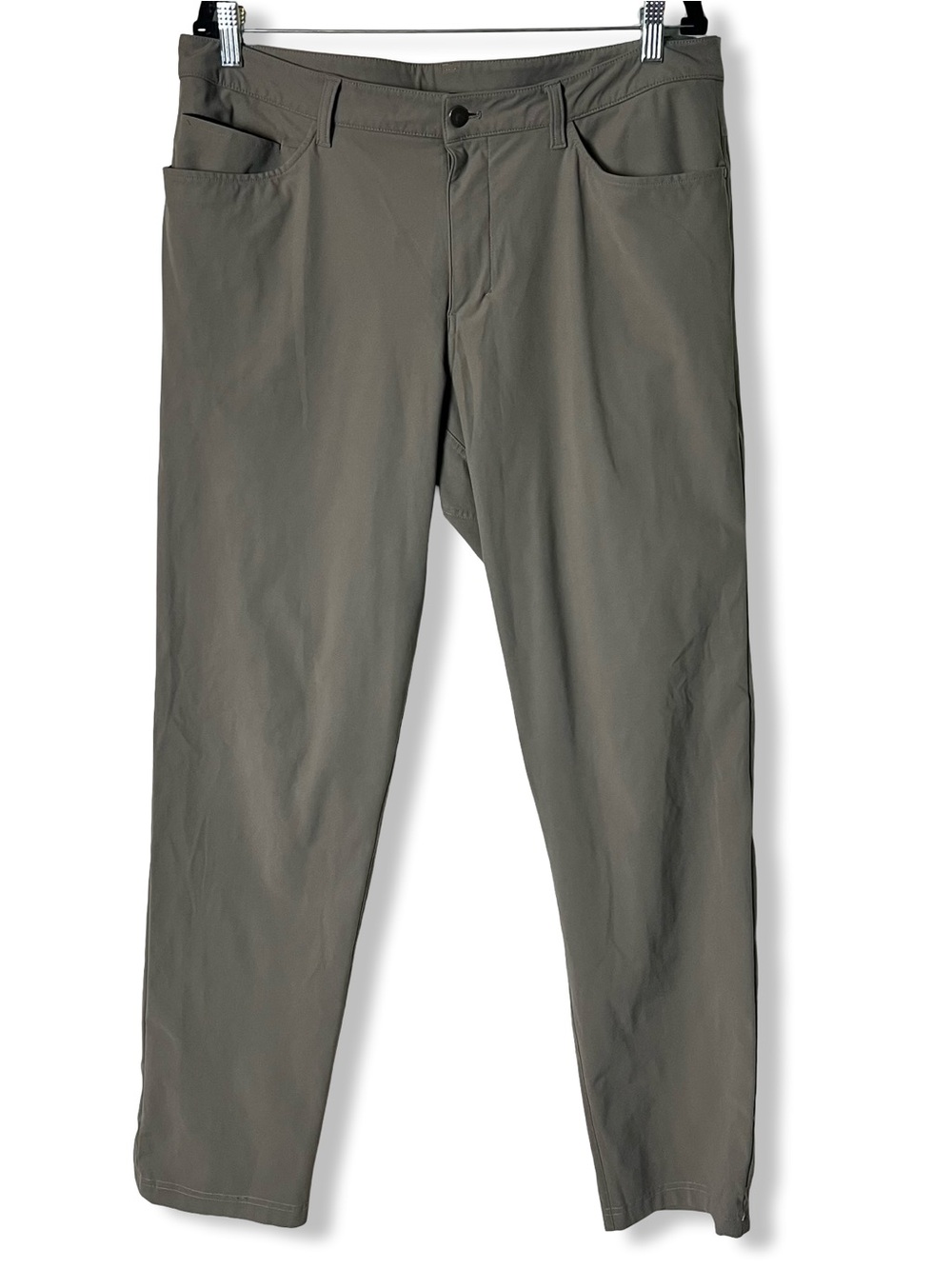 Lululemon Mens ABC Classic Fit 5 Pocket Warpstreme Pants Taupe Gray Chino Sz. 36